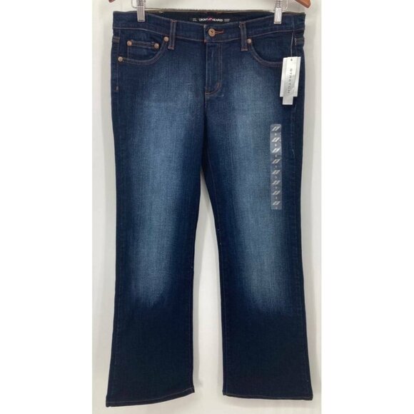 DKNY Jeans Size 9 Blue Dark Denim Low Rise Wide Leg Stretch Junior New B49 - Picture 1 of 7